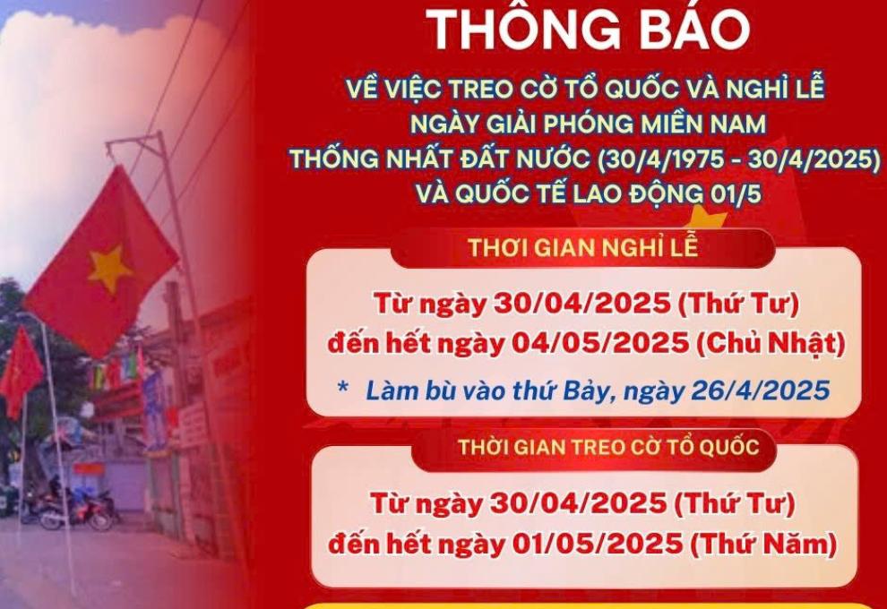 thông báo nghĩ lễ